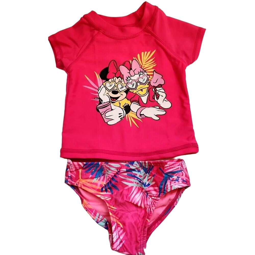 NEW Disney's Minnie Mouse & Daisy Girls 2 pc. SwimSet 12 Month Hot Pink
